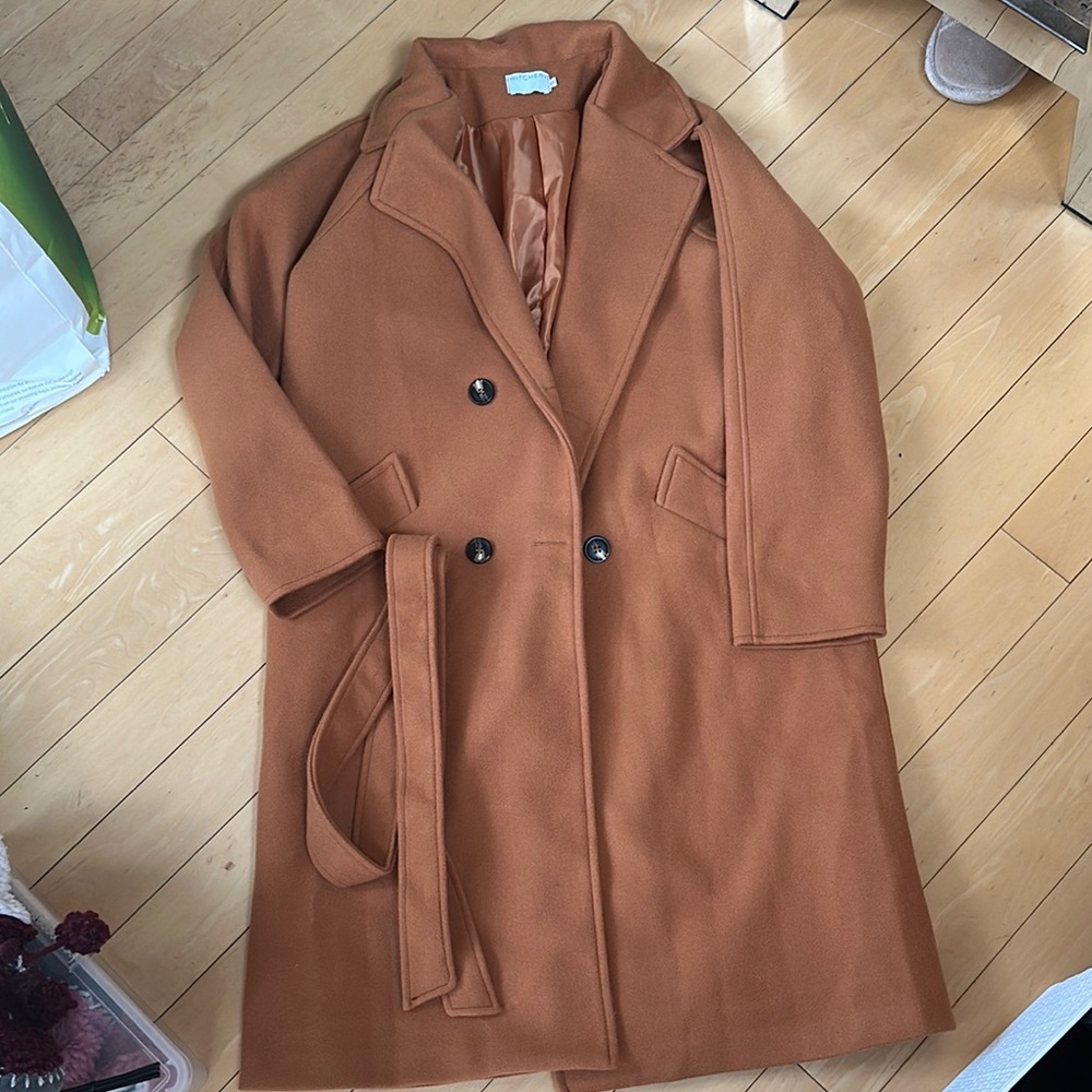 Women's Double-Breasted Brown Coat